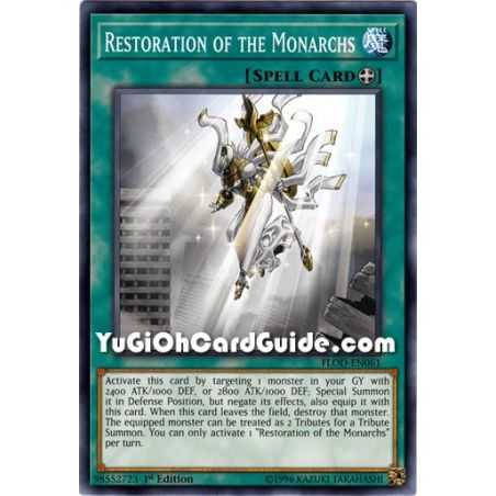Restoration of the Monarchs (Common) – Flames of Destruction | Carta YUGIOH en México