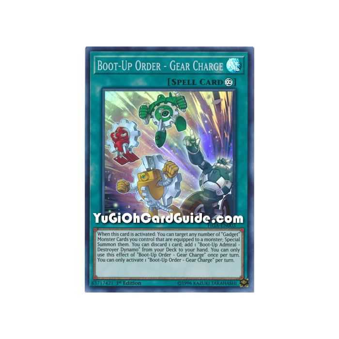 Boot-Up Order - Gear Charge (Super Rare) – Fists of the Gadgets | Carta YUGIOH en México