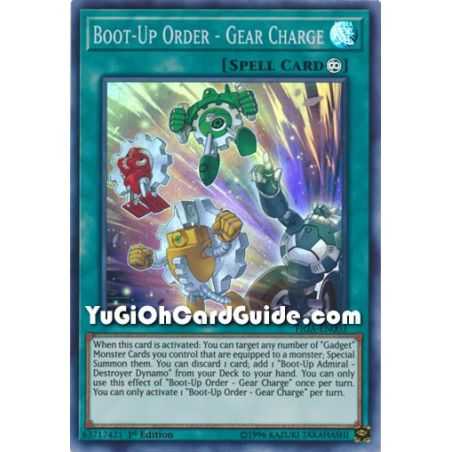 Boot-Up Order - Gear Charge (Super Rare) – Fists of the Gadgets | Carta YUGIOH en México