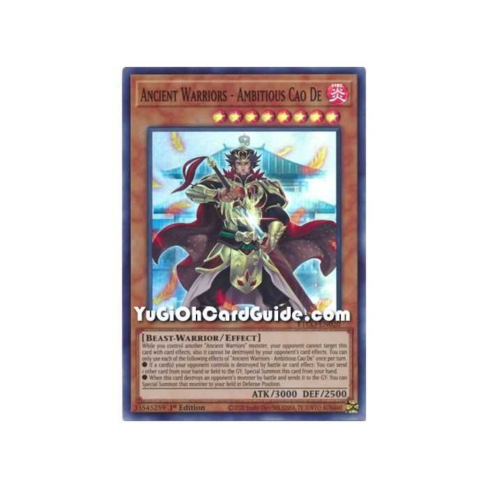 Ancient Warriors - Ambitious Cao De (Super Rare) – Eternity Code | Carta YUGIOH en México