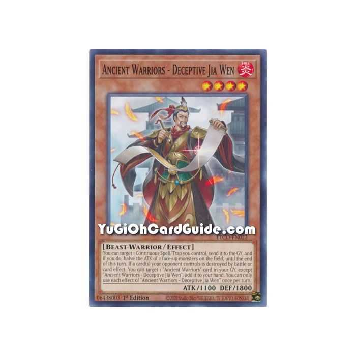 Ancient Warriors - Deceptive Jia Wen (Common) – Eternity Code | Carta YUGIOH en México