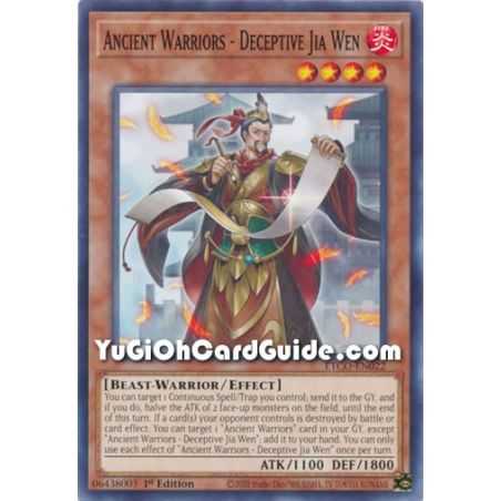 Ancient Warriors - Deceptive Jia Wen (Common) – Eternity Code | Carta YUGIOH en México