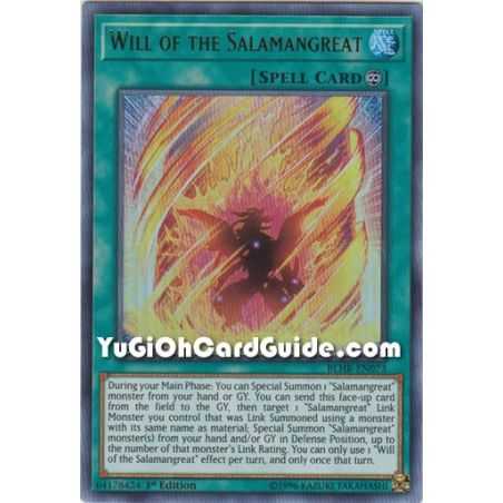 Will of the Salamangreat (Ultra Rare) – Battles of Legend: Hero's Revenge | Carta YUGIOH en México