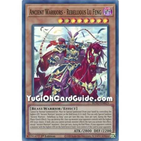 Ancient Warriors - Rebellious Lu Feng (Super Rare) – Blazing Vortex | Carta YUGIOH en México