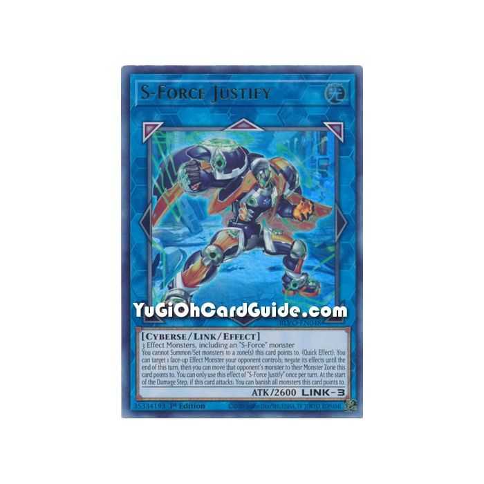 S-Force Justify (Ultra Rare) – Blazing Vortex | Carta YUGIOH en México