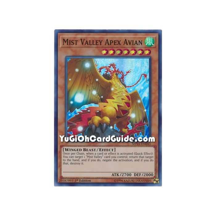 Mist Valley Apex Avian (Super Rare) – Shadows In Valhalla | Carta YUGIOH en México